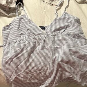 Striped Blue and White Brandy Tank